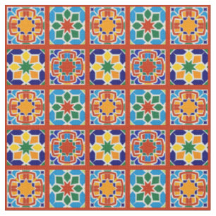 Marokkanischer Fliesenmuster-Stoff Quilting Nähen Stoff