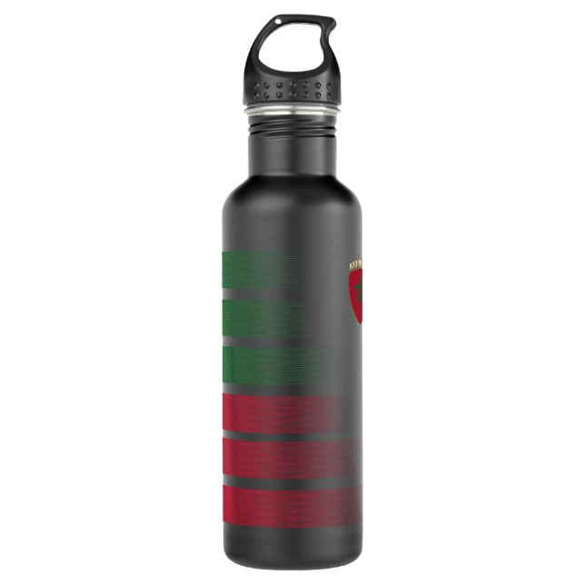 Marokkanischer Fußball Jersey Marokko Fußball Maro Edelstahlflasche (Vorderseite)
