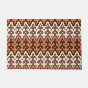 marokkanischer Ikat Damask, Brown, Cream Taupe & R Fußmatte