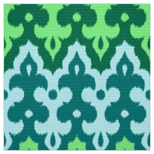 Marokkanischer Ikat Damask, Türkis & Jade Green Stoff