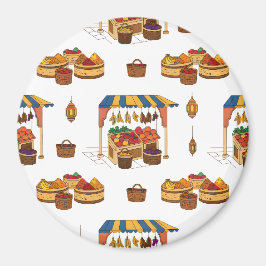 marokkanischer Markt- und Obststand Magnet