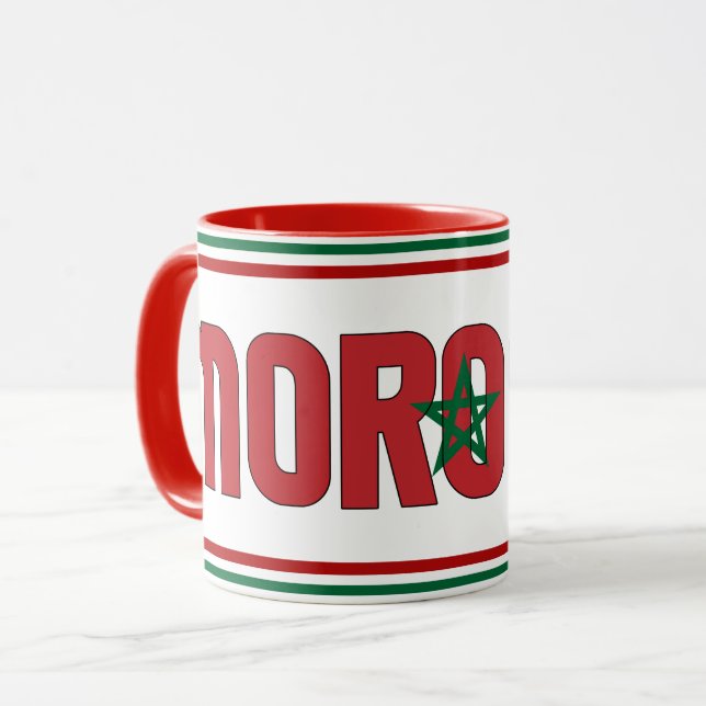 Marokkanischer Nationalflagge Patriotischer Kaffee Tasse (Vorderseite Links)