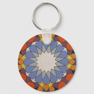 Marokkanischer Pattern Blauer Orange Schlüsselanhä Schlüsselanhänger