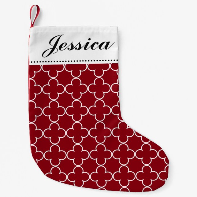 Marokkanischer quatrefoil Muster WeihnachtsStrumpf Kleiner Weihnachtsstrumpf (Vorderseite)