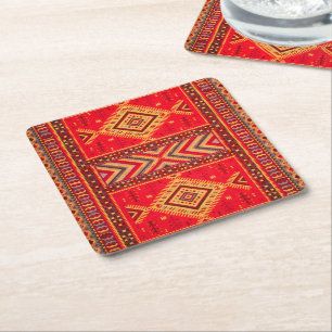 Marokkanischer Sonnenaufgang: Geometric Boho Elega Rechteckiger Pappuntersetzer