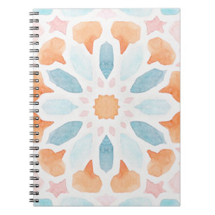 marokkanischer Stil in Blau und Orange 2 Notizblock