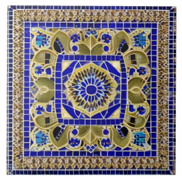 marokkanischer Stil Simulated Mosaic Blue und Gold Fliese