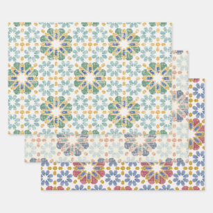 Marokkanischer Tile - 3 Farben Geschenkpapier Set