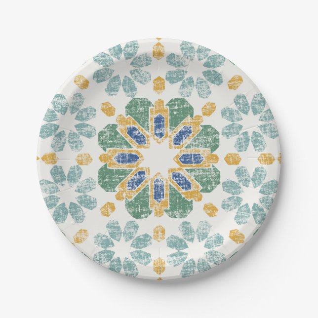 Marokkanischer Tile - Teich Pappteller (Vorderseite)