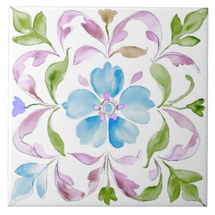 Marokkanischer Wasserfarben-Boho Fliese