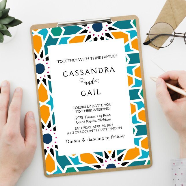 Marokkanischer Zellij Hochzeitsempfang Einladung (Von Creator hochgeladen)