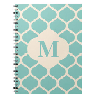 Marokkanisches aquamarines Monogramm-Notizbuch Notizblock