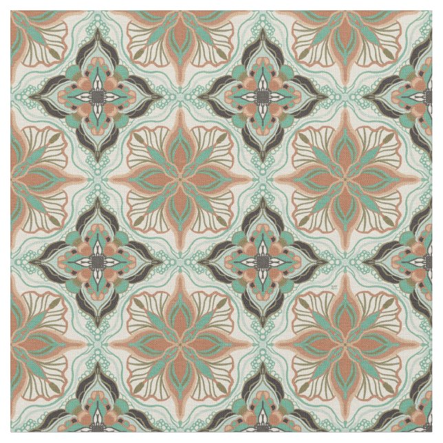 marokkanisches Blumenmuster Stoff (Nahaufnahme)