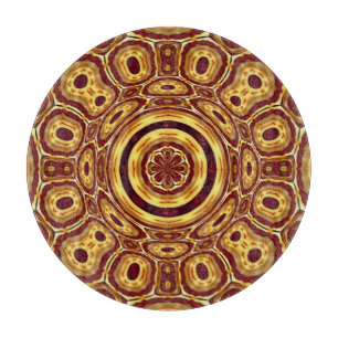 Marokkanisches Boho-Rot-Gold-Abstraktes Muster Schneidebrett