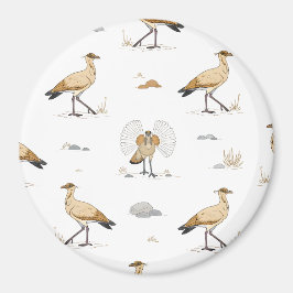 Marokkanisches Cremefarbenes Courser-Vogelmuster Magnet