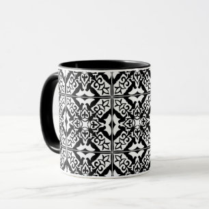 Marokkanisches Fliesen - schwarz mit weißem Hinter Tasse