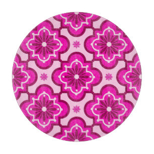 Marokkanisches Fliesenmuster - Fuchsia Pink Schneidebrett