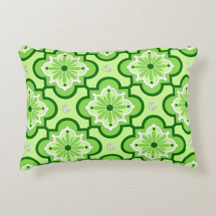 marokkanisches Fliesenmuster - Lime Green Dekokissen