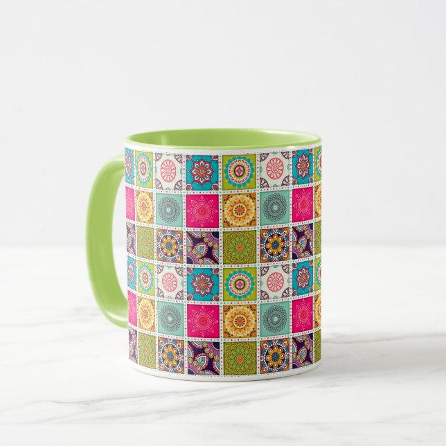 marokkanisches Fliesenmuster Tasse (Vorderseite Links)