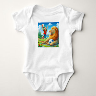 Marokkanisches Fußball-Baby-Body. Löwenstolz-Desig Baby Strampler