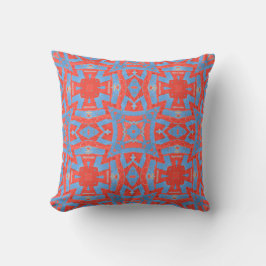 Marokkanisches geometrisches Muster rot blau Kissen