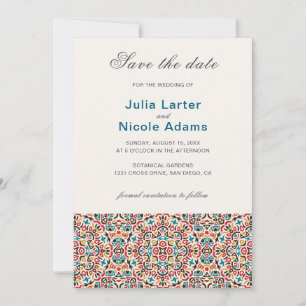 Marokkanisches Gitter geometrisches Mandala Hochze Save The Date