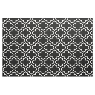 Marokkanisches Gitter-Muster-Schwarzweiss-Gewebe Stoff