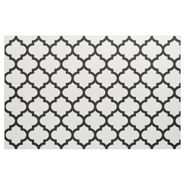 Marokkanisches Gitter-Muster-Schwarzweiss-Gewebe Stoff (Fat Quarter (45,7 x 55,9 cm))