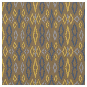 marokkanisches Ikat Blue Yellow Brown-Muster Stoff
