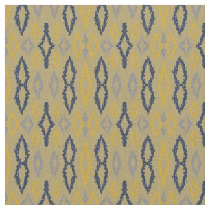Marokkanisches Ikat Blue Yellow Rustic Muster Stoff