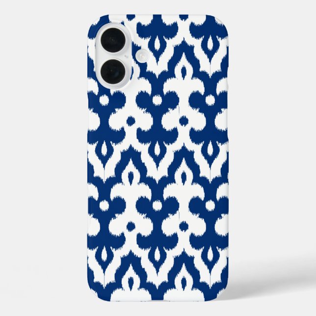 marokkanisches Ikat Damask Muster, Kobalt Blau & W title_seo2 (Rückseite)