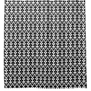 marokkanisches Ikat Damask-Muster, schwarz-weiß Duschvorhang