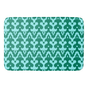 marokkanisches Ikat Damask Muster, Türkis und Aqu Badematte
