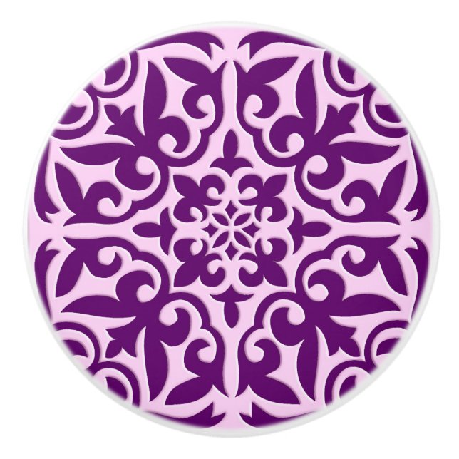 marokkanisches Kachel - lila und orchid Keramikknauf (Vorderseite)