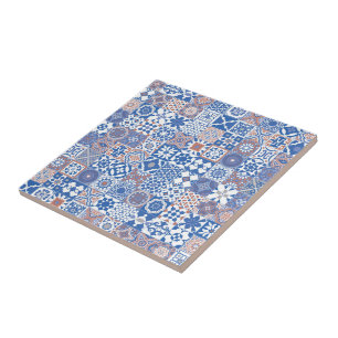 marokkanisches Kachelblau, braun Fliese
