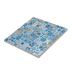 Marokkanisches Kacheln - blau und orange