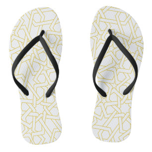 Marokkanisches Kunstdesign in Goldfarbe Flip Flops