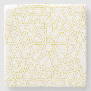 Marokkanisches Kunstdesign in Goldfarbe Steinuntersetzer