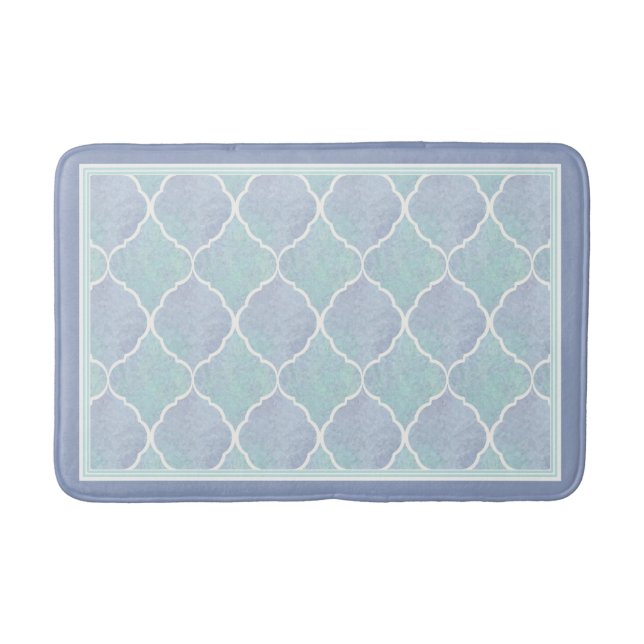 Marokkanisches Laterne Tile Beach Aqua Sea Blue Badematte (Vorderseite)