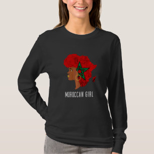 Marokkanisches Mädchen Marokkanische Flagge Haar M T-Shirt