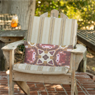 Marokkanisches mediterranes Boho-Fliesen-Kunstmust Kissen Für Draußen