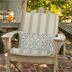 Marokkanisches mediterranes Boho-Fliesen-Kunstmust Kissen Für Draußen