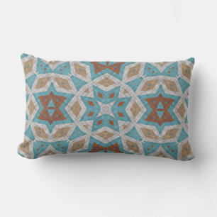 Marokkanisches mediterranes Boho-Fliesen-Kunstmust Kissen Für Draußen