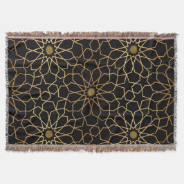 Marokkanisches Modernes Gold Schwarzes Mittelmeer Decke