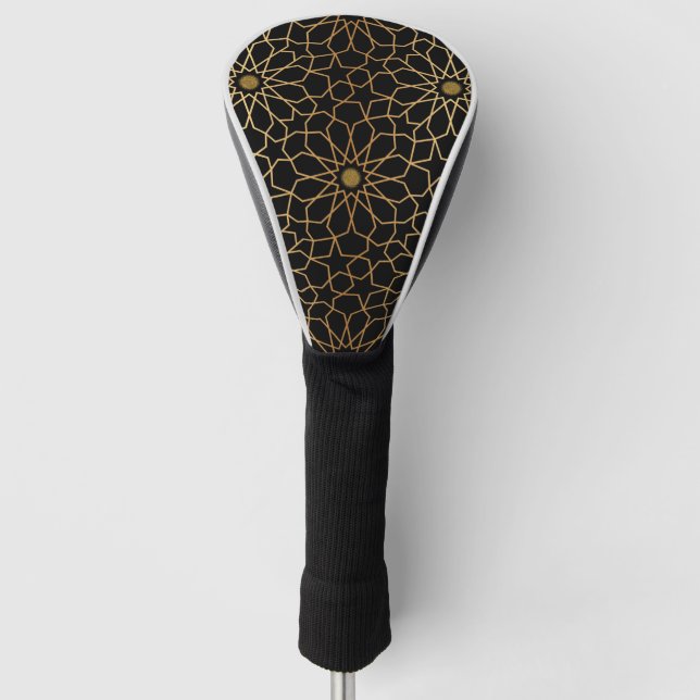 Marokkanisches Modernes Gold Schwarzes Mittelmeer  Golf Headcover (Vorderseite)