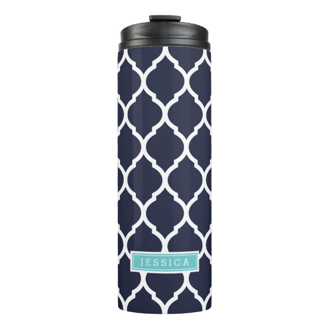 marokkanisches Monogramm für den kastanienbelag Thermosbecher (Vorderseite)
