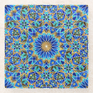 Marokkanisches Mosaik: Arabisches Nahtloses Design Glasuntersetzer