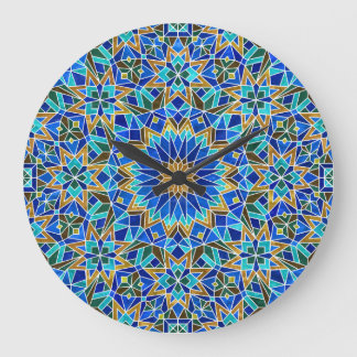 Marokkanisches Mosaik: Arabisches Nahtloses Design Große Wanduhr