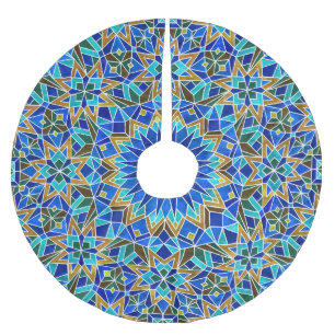 Marokkanisches Mosaik: Arabisches Nahtloses Design Polyester Weihnachtsbaumdecke