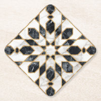 Marokkanisches Mosaik aus schwarzem und weißem Mar